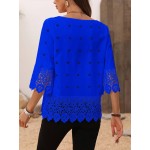 Guipure Lace Insert Blouse For Dailywear