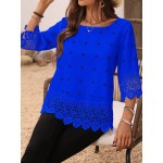 Guipure Lace Insert Blouse For Dailywear