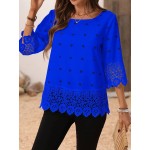 Guipure Lace Insert Blouse For Dailywear