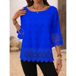 Guipure Lace Insert Blouse For Dailywear