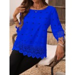 Guipure Lace Insert Blouse For Dailywear