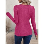 Rib Knit Cross Over Wrap T Shirt