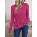 Rib Knit Cross Over Wrap T Shirt